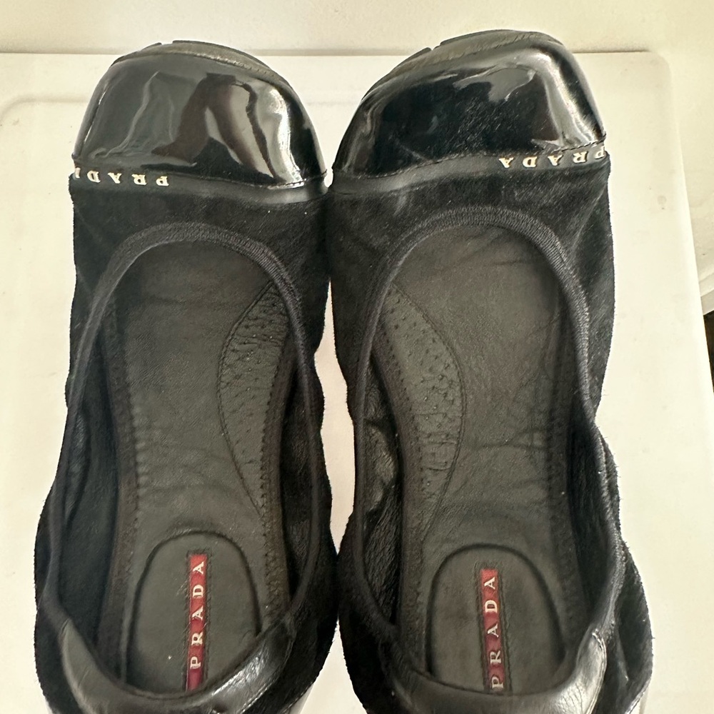 Prada Black Flats Sleek Streamlined Design